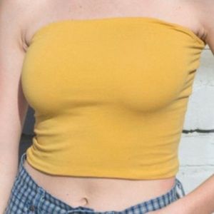 yellow tube top : brandy melville